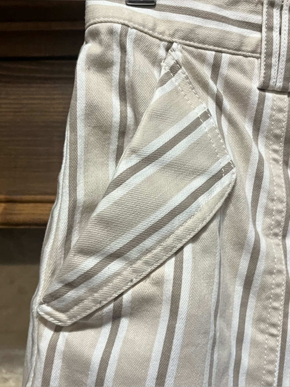 Pearl by Lela Rose Size 2/ XS Striped Barrel Leg Pants Cropped - Picture 6 of 7